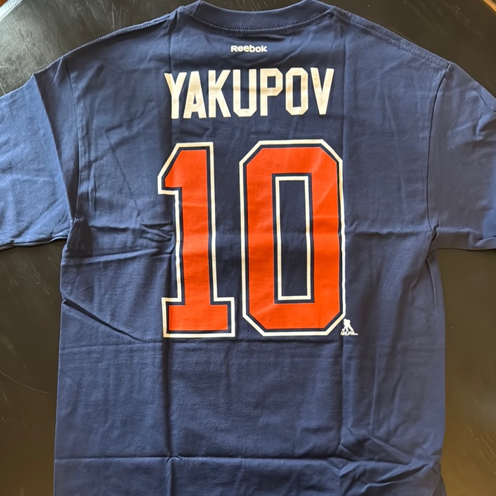Reebok Edmonton oilers Yakupov Blue and Orange Short Sleeve Tee - Picture 2 of 3